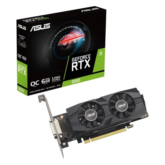 ASUS GEFORCE RTX3050-O6G-LP-BRK  6GB, GDDR6, 96Bit, 1xHDMI, 1xDP, 1xDVI GAMING Ekran Kartı