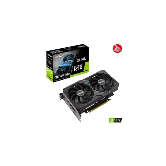 ASUS DUAL-RTX3060-O12G-V2, 12Gb, 192Bit, GDDR6, 192Bit, 1xHDMI, 3xDP GAMING Ekran Kartı