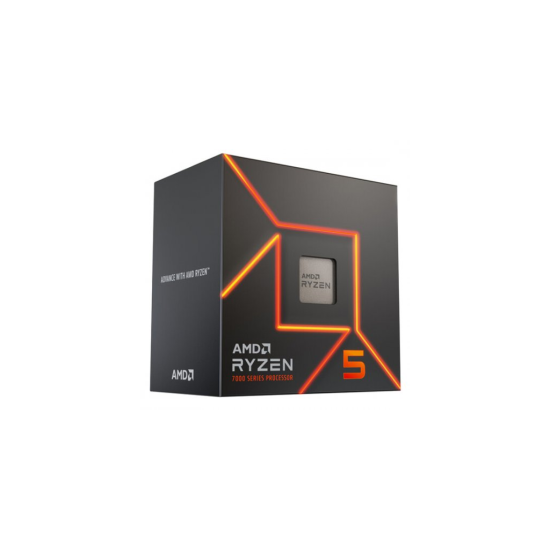 AMD RYZEN 5 7600 6 Core, 3,80-5,10GHz, 38Mb Cache, 65W,  AM5 Soket, BOX (Kutulu) (Dahili Grafik VAR, Fan VAR)