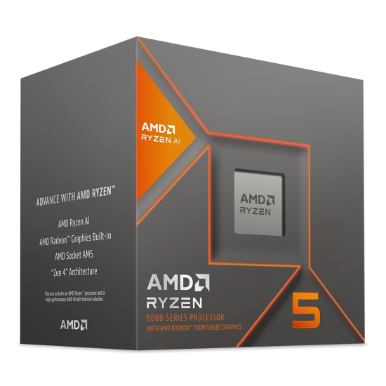 AMD RYZEN 5 8500G 6 Core, 3,50-5.00GHz, 22Mb Cache, 65W,  AM5 Soket, BOX (Kutulu) (Grafik Kart VAR, Fan VAR)