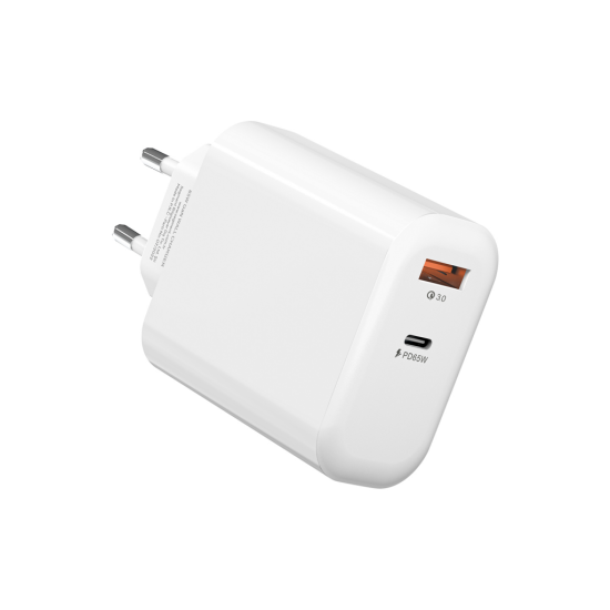 S-LINK SL-EC69, 65W USB-C +USB-A Şarj Cihazı. Telefon, Tablet, Notebook için uyumludur, Beyaz