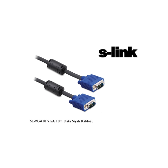 S-LINK SL-VGA10, 15Pin, İki Ucu Erkek, 10mt, VGA Kablosu