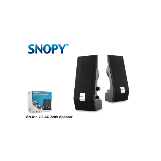 SNOPY SN-611, 6W, 1+1, Masaüstü, Speaker, AC 220V, (Siyah)