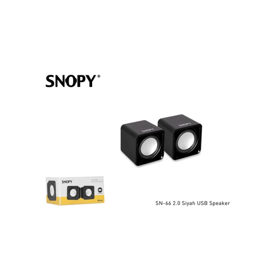 SNOPY SN-66, 6W, 1+1, Masa Üstü, USB, Speaker (Siyah-Siyah)