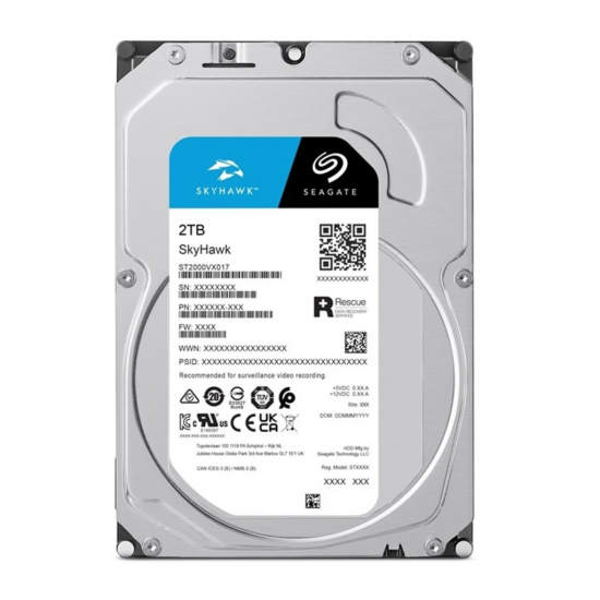 SEAGATE SKYHAWK, ST2000VX017, 3.5’’, 2TB, 256Mb, 5900Rpm, Güvenlik, HDD