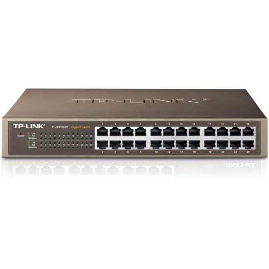 TP-LINK TL-SG1024D, 24 Port, GigaBit, Metal Kasa, Yönetilemez, Rackmount Switch