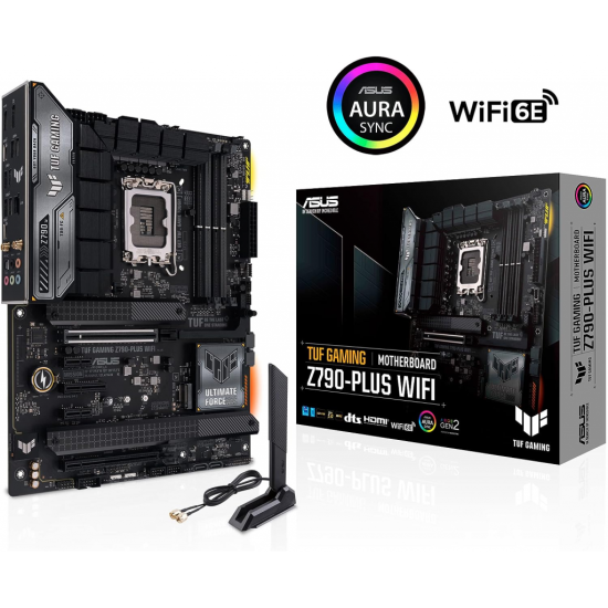 ASUS TUF GAMING Z790-PRO WIFI, 4xDDR5, 4x M.2, HDMI, DP, Type-C, Wi-Fi 6E, Bluetooth 5.3, 12-13.Nesil, LGA1700 Soket, ARGB Gaming Anakart