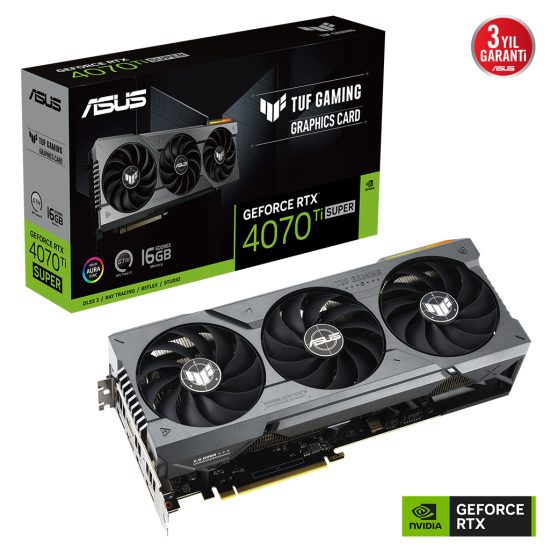 ASUS TUF-RTX4070TIS-16G-GAMING, 16Gb, 256Bit, GDDR6X, 2xHDMI, 3xDP GAMING Ekran Kartı