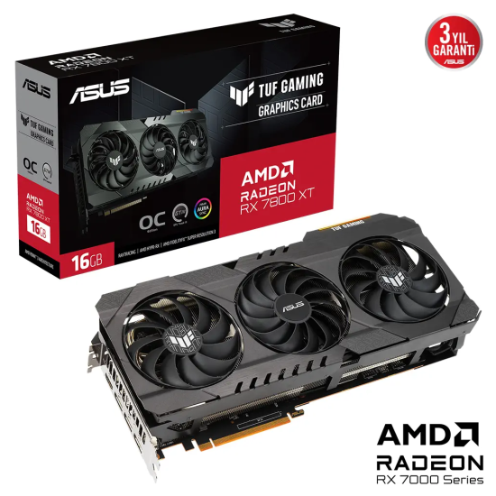 ASUS TUF-RX7800XT-O16G-OG-GAMING, 16Gb, 256Bit, GDDR6, 1xHDMI, 3xDP, GAMING Ekran Kartı