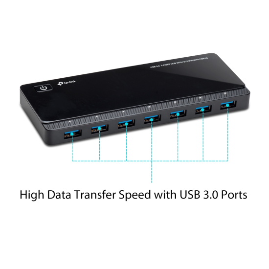 TP-LINK UH720 7 Port (2 Şarj Portu) 5Gbps Usb 3.0 Hub (Adaptörlü)