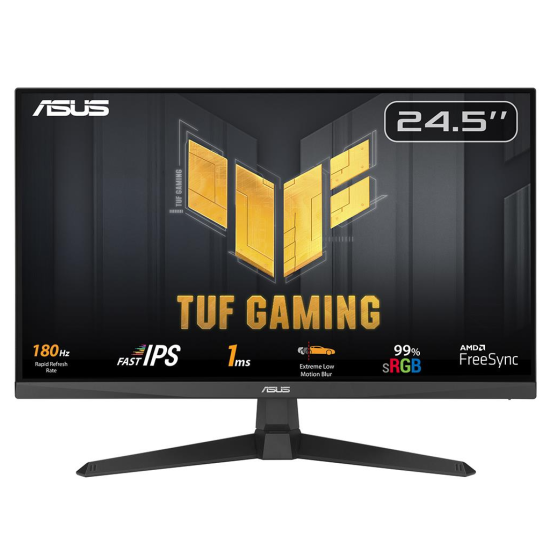 ASUS TUF GAMING VG259Q3A 24.5’’ 1ms, 180Hz, Full HD DP, 2xHDMI, Hoparlör, Fast IPS LED, Düşük Mavi Işık, FreeSync Premium, GAMING Monitör