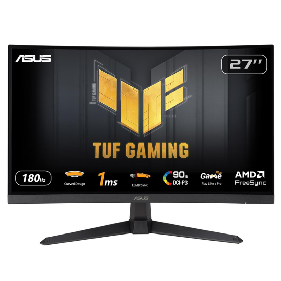 ASUS TUF GAMING VG27VQ3B 27’’ 1ms, 180Hz, Full HD Curved, DP, 2xHDMI, Hoparlör, Fast VA Panel, Düşük Mavi Işık, FreeSync Premium, GAMING Monitör