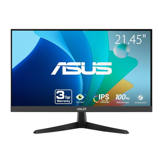 ASUS VY229HF 21.5’’ 1ms, 100Hz, Full HD, HDMI, D-Sub, IPS LED, Çerçevesiz Tasarım, Mavi Işık Filtresi, FreeSync GAMING Monitör