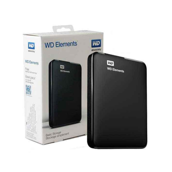 WD WDBU6Y0020BBK-WESN, Elements, 2TB, 2.5’’, USB3.0, Taşınabilir, Harici HDD, Siyah