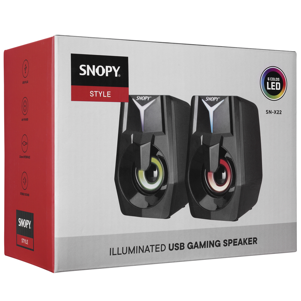 SNOPY%20SN-X22%20STYLE,%206W,%201+1,%20Masaüstü,%20USB,%20RGB%20Aydınlatma,%20Siyah%20Kasa,%20Speaker