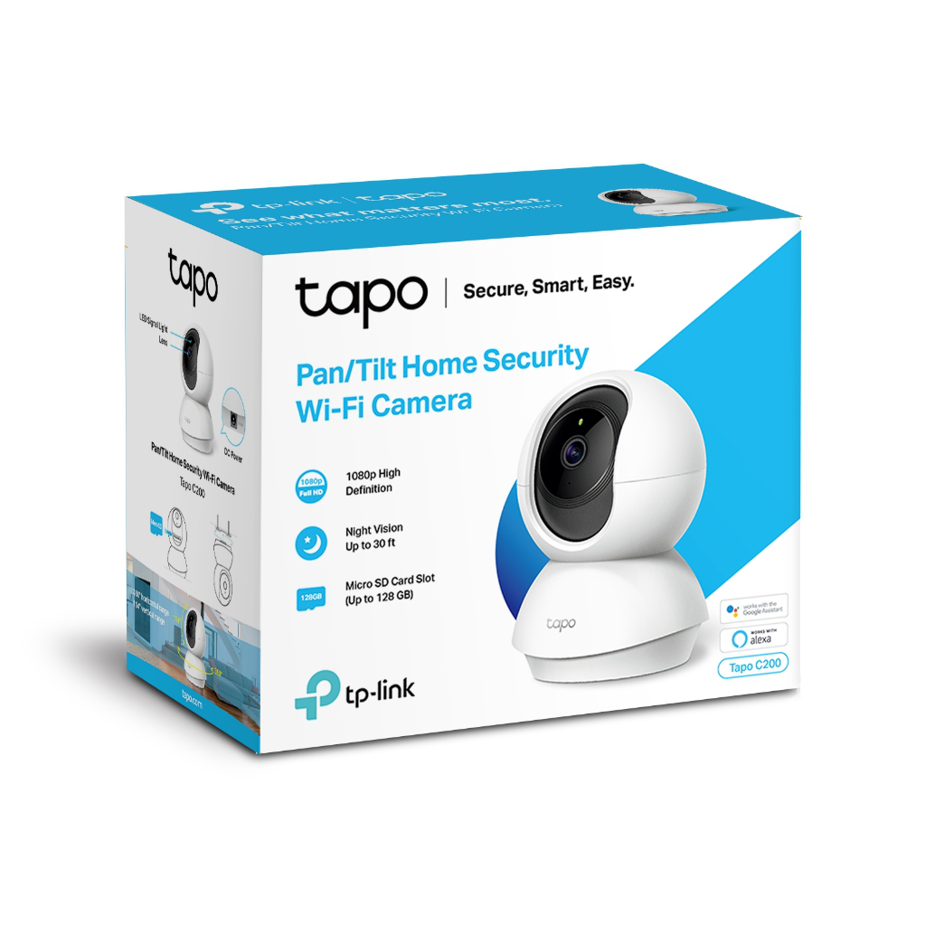 TP-LINK%20Tapo%20C200,%20Bebek/Ev%20Güvenlik%20Kamerası,%20WiFi,%201080P,%2010Mt%20Gece%20Görüşü,%20PAN/TILT,%20iki%20Yönlü%20Ses