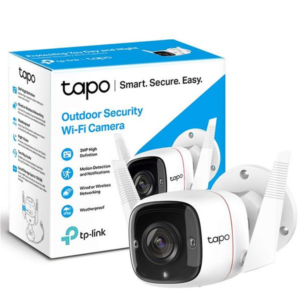 TP-LINK%20Tapo%20C310,%203,0Mpix,%20İç%20ve%20Dış%20Mekan,%20IP66,%20WiFi,%2030Mt.%20Gece%20Görüşü,%20İki%20Yönlü%20Ses%20Güvenlik%20Kamerası