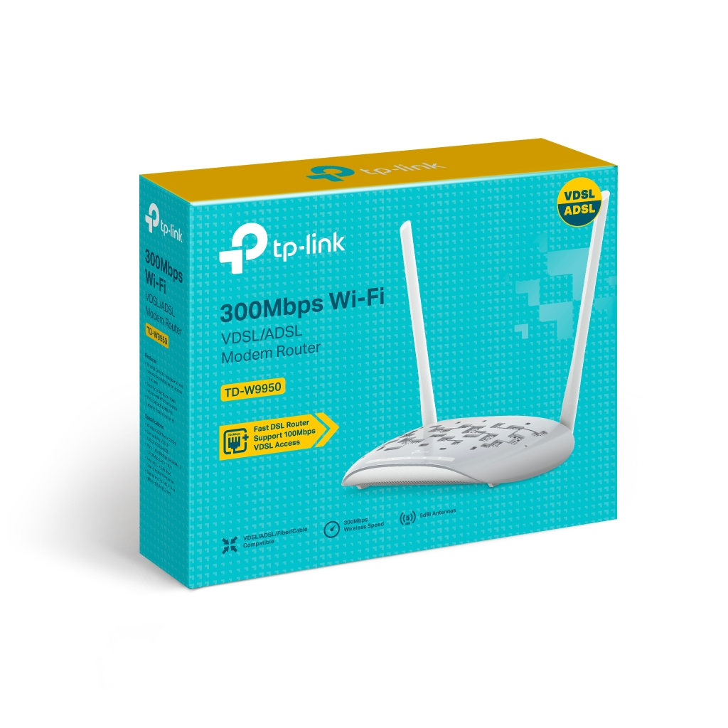 TP-LINK%20TD-W9950,%204%20Port,%202.4Ghz%20Wifi,%20300Mbps,%202xAnten,%20VDSL2,%20ADSL2%20MODEM