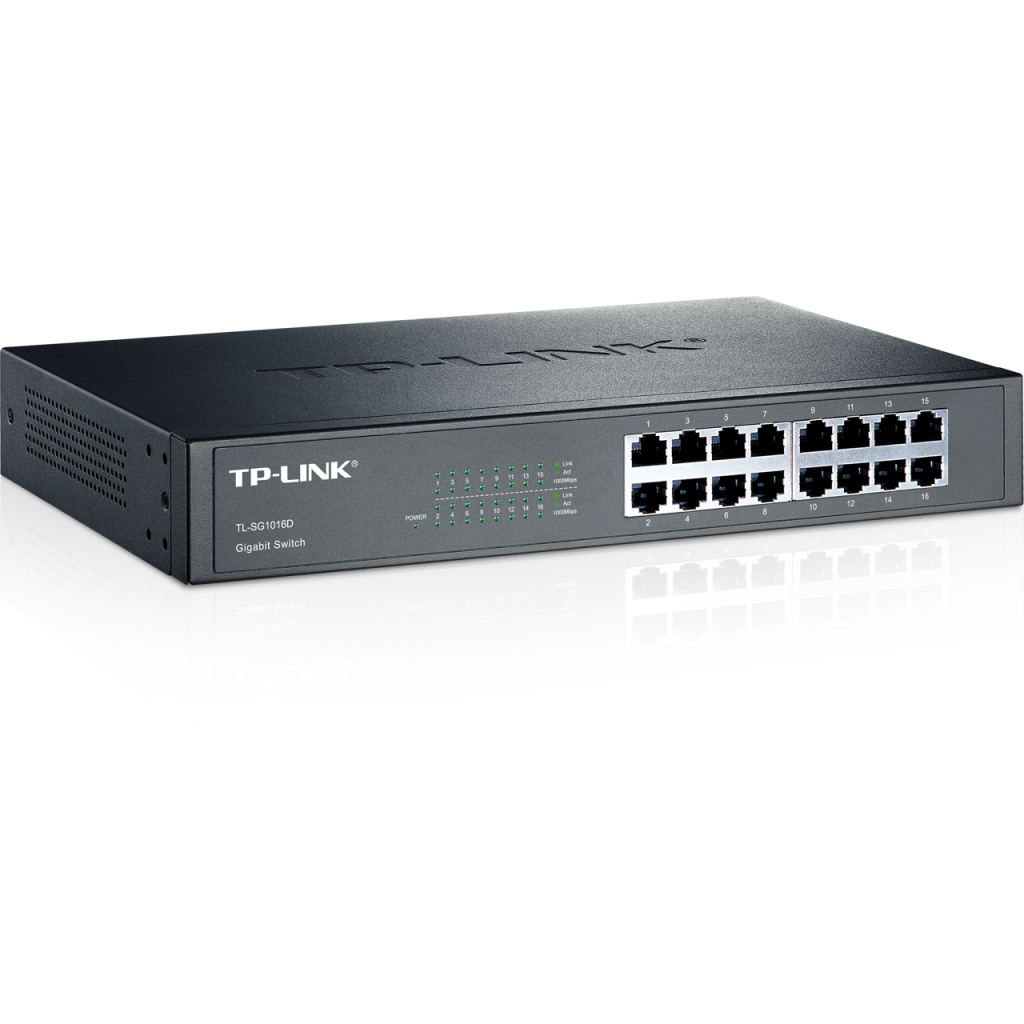 TP-LINK%20TL-SG1016D,%2016%20Port,%20GigaBit,%20Metal%20Kasa,%20Yönetilemez,%20Rackmount%20Switch