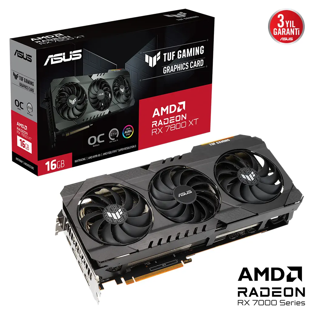 ASUS%20TUF-RX7800XT-O16G-OG-GAMING,%2016Gb,%20256Bit,%20GDDR6,%201xHDMI,%203xDP,%20GAMING%20Ekran%20Kartı