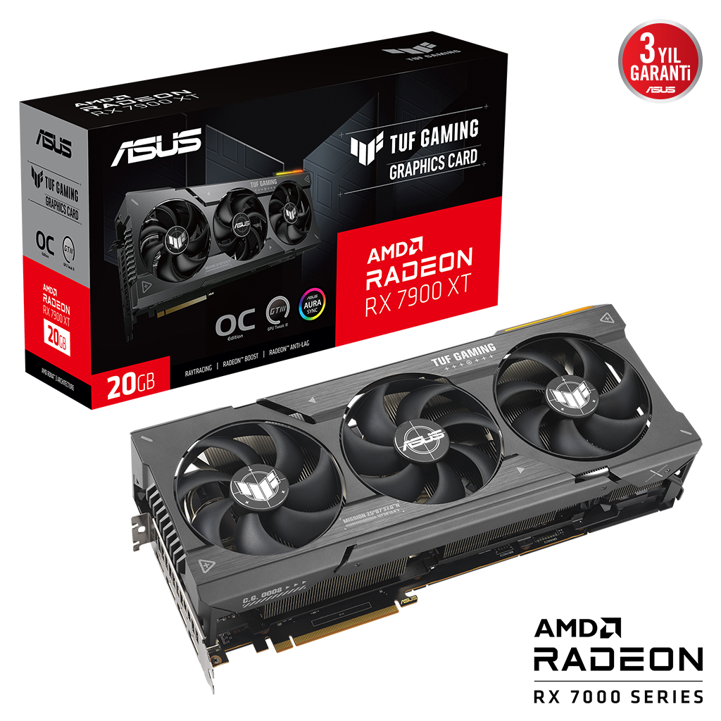 ASUS%20TUF-RX7900XT-O20G-GAMING,%2020Gb,%20320Bit,%20GDDR6,%201xHDMI,%203xDP%20GAMING%20Ekran%20Kartı