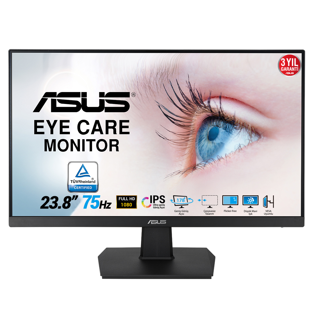 ASUS%20VA24EHE%2023.8’’%205ms,%2075Hz,%20Full%20HD,%20DP,%20HDMI,%20D-Sub,%20Çerçevesiz%20Tasarım,%20Düşük%20Mavi%20Işık,%20FreeSync,%20VA%20Panel%20Monitör