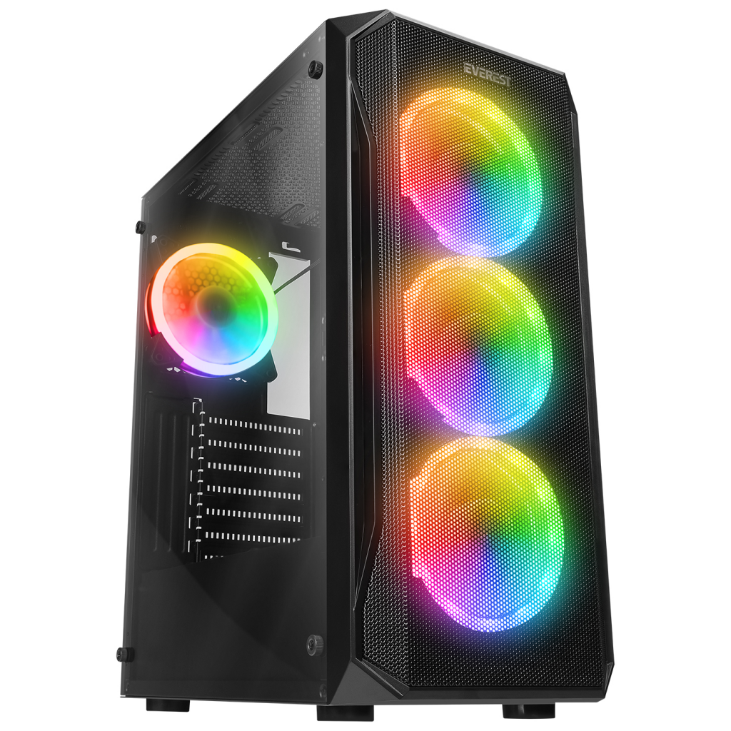 EVEREST%20X-RACER,%20Mesh,%20600W%20(Peak),%204x12cm%20RGB%20Fan,%20Temperli%20Cam%20Yan%20Panel,%20ATX,%20GAMING%20KASA